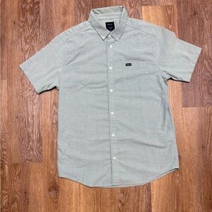 RVCA Men's Short Sleeve Button-Down Shirt - Light Sage
